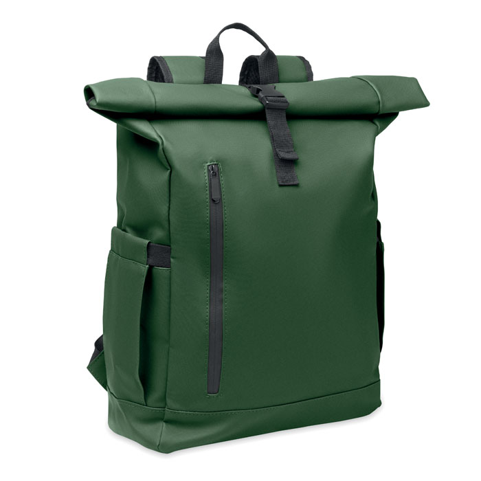 BANGKOK ROLL - Rolltop laptop rugzak 600D - met logo of onbedrukt bestellen - Donker Marinegroen