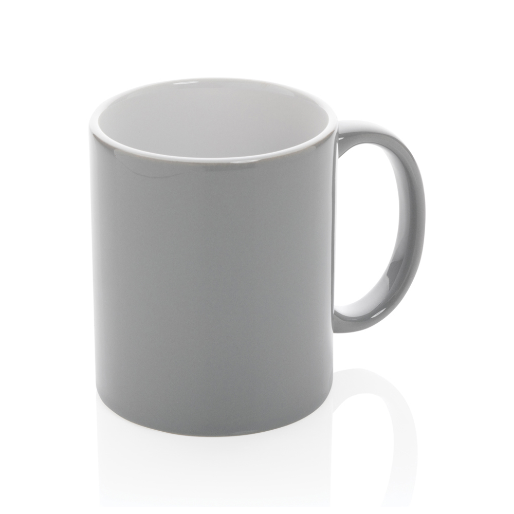 Keramische classic mok 350 ml - met logo of onbedrukt bestellen - grijs (± PMS 16-3916TCX)