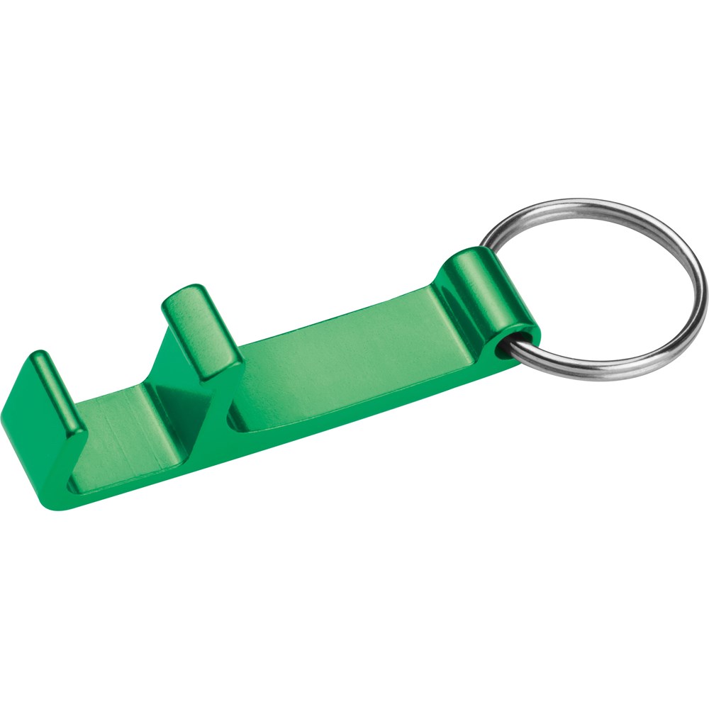 Sleutelhanger met flesopener - bedrukt of onbedrukt verkrijgbaar - groen