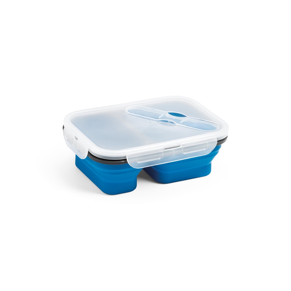 DILL. Lunchdoos. Intrekbare hermetische doos in siliconen en PP (480 en 760 mL) - bedrukt of onbedrukt - blauw