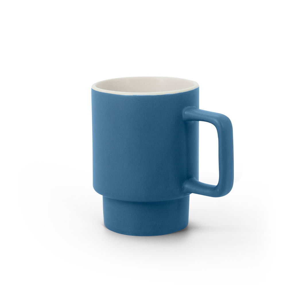 KUERTEN. Keramische mok met matte afwerking, 330 ml - voor bedrijven en relatiegeschenken - blauw