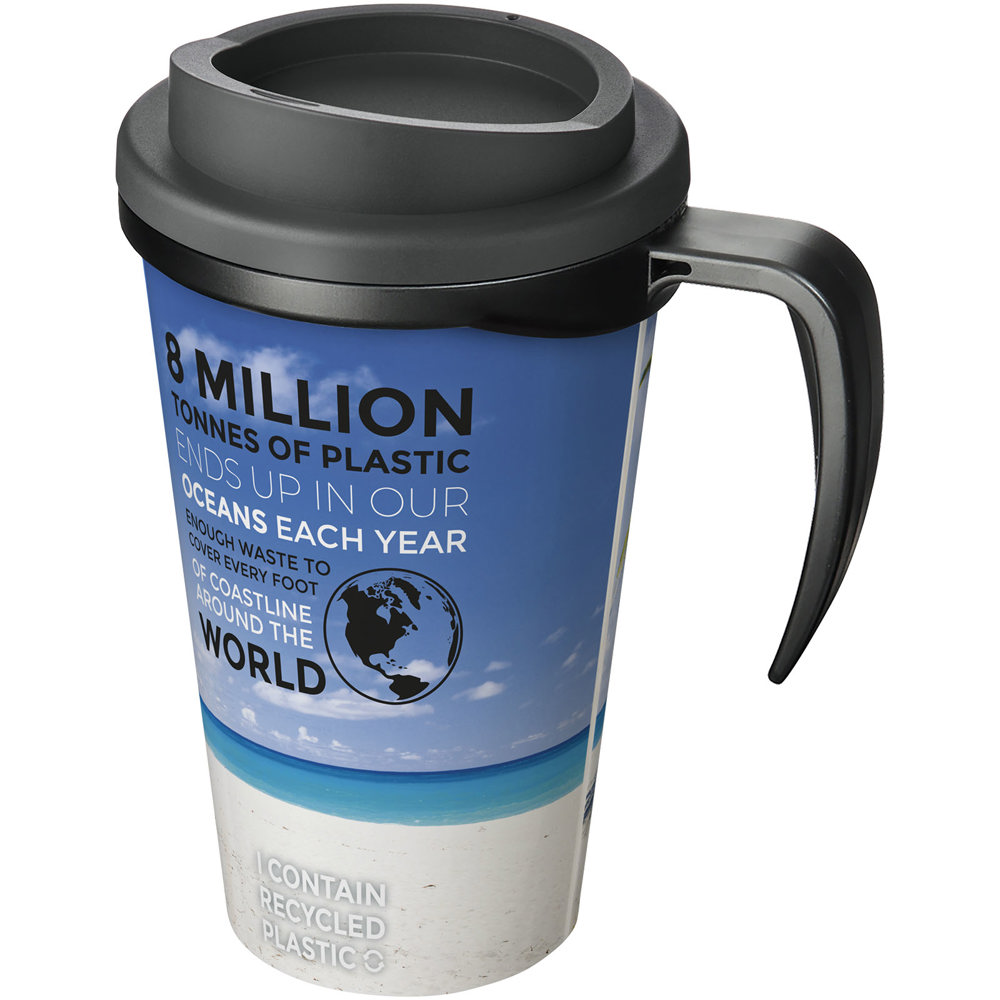 Brite Americano® grande 350 ml geïsoleerde beker - voor bedrijven en relatiegeschenken - Zwart, Grijs
