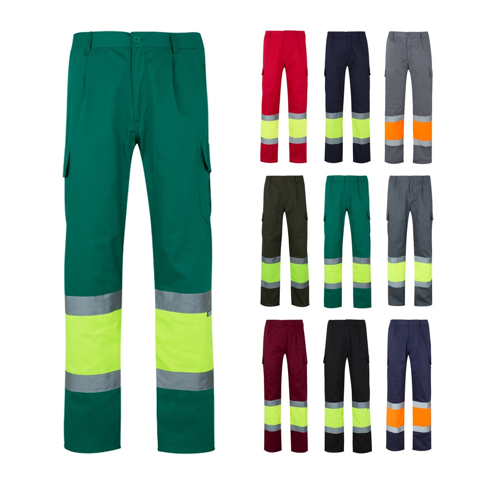 VL POSEIDON. Tweekleurige keperbroek met meerdere zakken (210g/m²), van katoen (20%) en polyester (80%) - voor