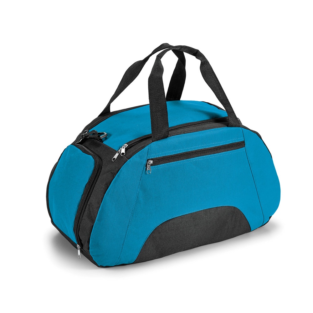 FIT. 600D polyester sporttas - bedrukt of onbedrukt verkrijgbaar - licht blauw
