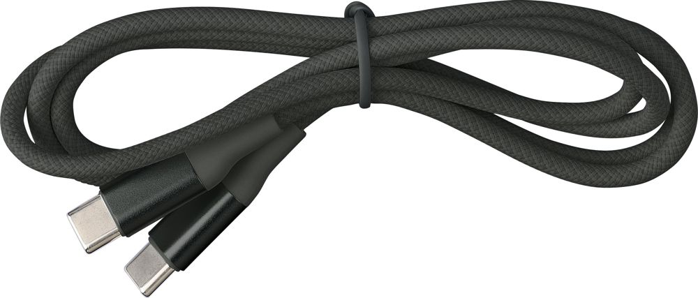 Nylon oplaadkabel Jacob - met logo of onbedrukt bestellen - Zwart