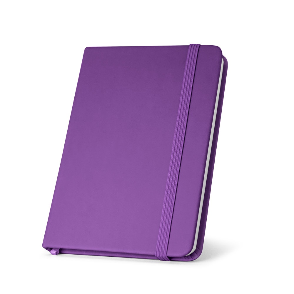 HEMINGWAY. A5 PU notitieblok met blanco pagina's - met logo of onbedrukt bestellen - paars