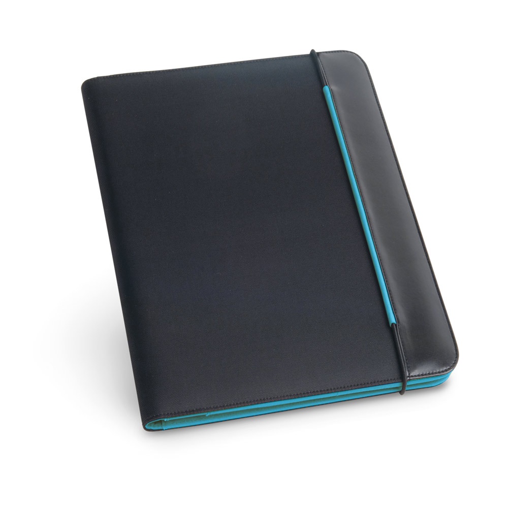 FITZGERALD. A4 map in PU en 800D met gelinieerde pagina's blocnote - voor bedrijven en relatiegeschenken - Licht blauw