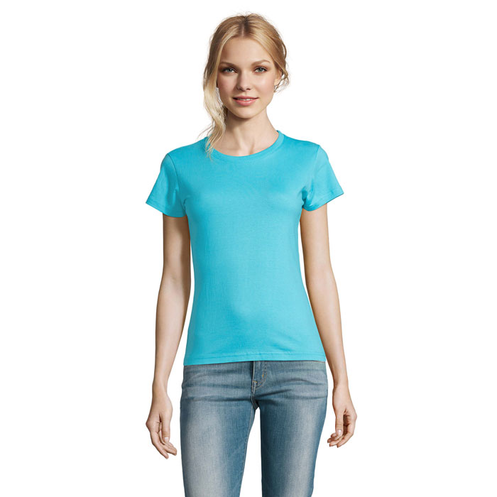 IMPERIAL WOMEN - IMPERIAL DAMES T-Shirt 190g - voor bedrijven en relatiegeschenken - Atolblauw