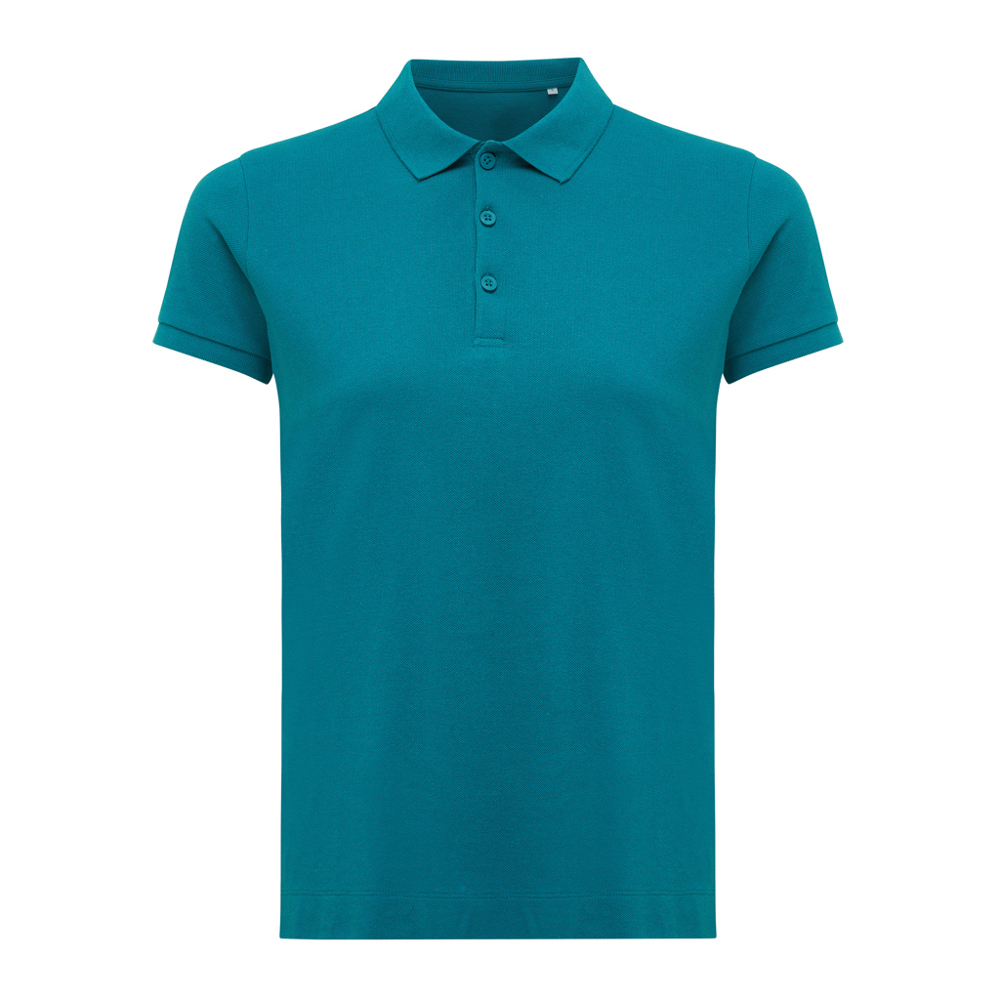 IQONIQ Yosemite dames recycled katoen pique polo - voor bedrijven en relatiegeschenken - verdigris (± PMS 18-4834TCX)