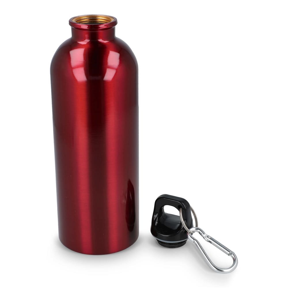 Gerecycled RVS Enkelwandige fles met Karabijnhaak 500ml
