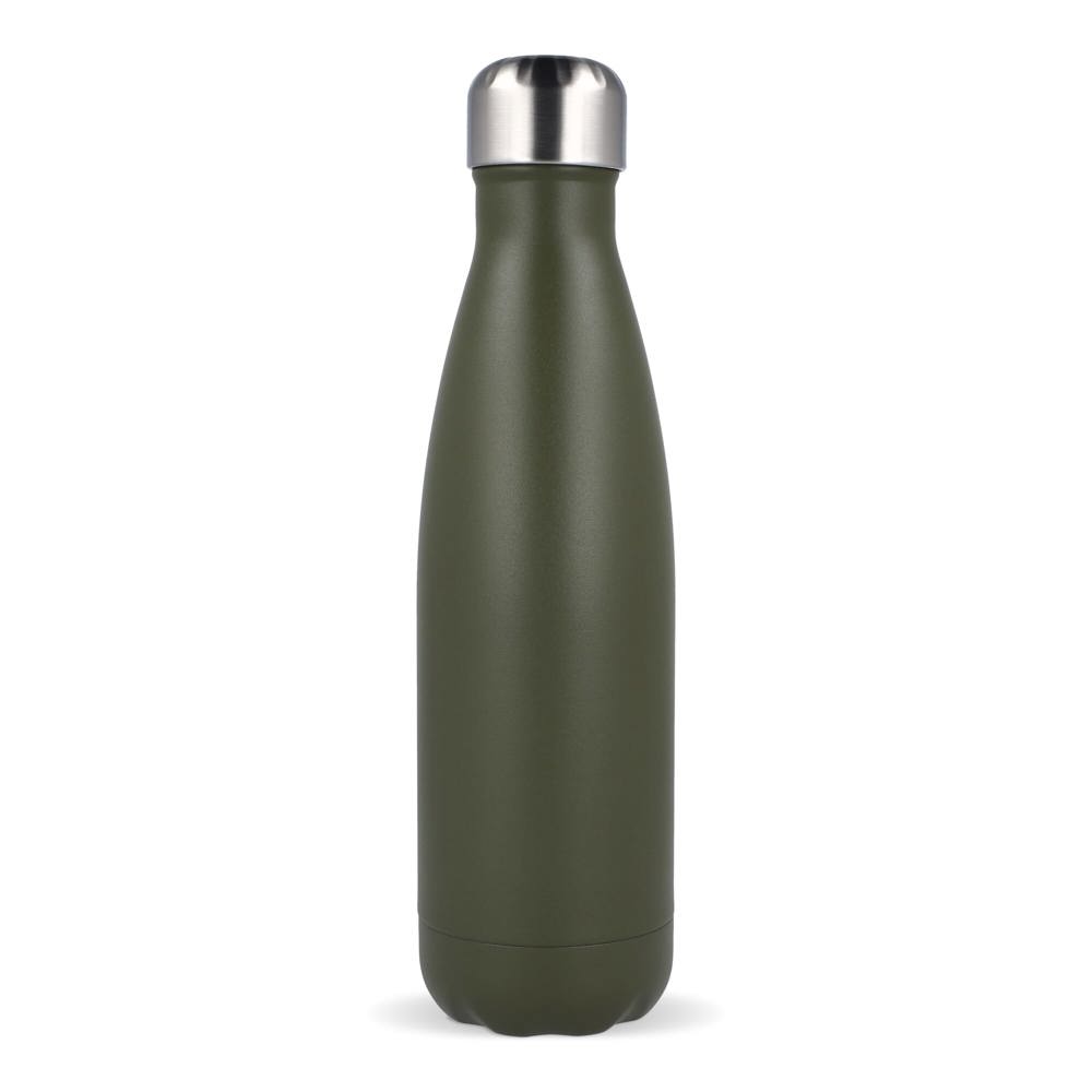 Sagaform Nils stalen fles gepoedercoat 500 ml - met logo of onbedrukt bestellen - Dried Green