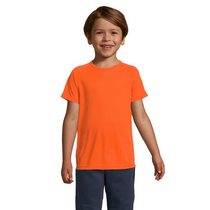 SPORTY KIDS - SPORTY kinder t-shirt 140g - met logo of onbedrukt bestellen - Neon Oranje