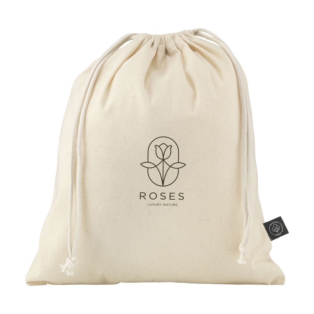 Gift Pouch Naturel GRS Recycled Cotton (150 g/m²) M - voor bedrijven en relatiegeschenken