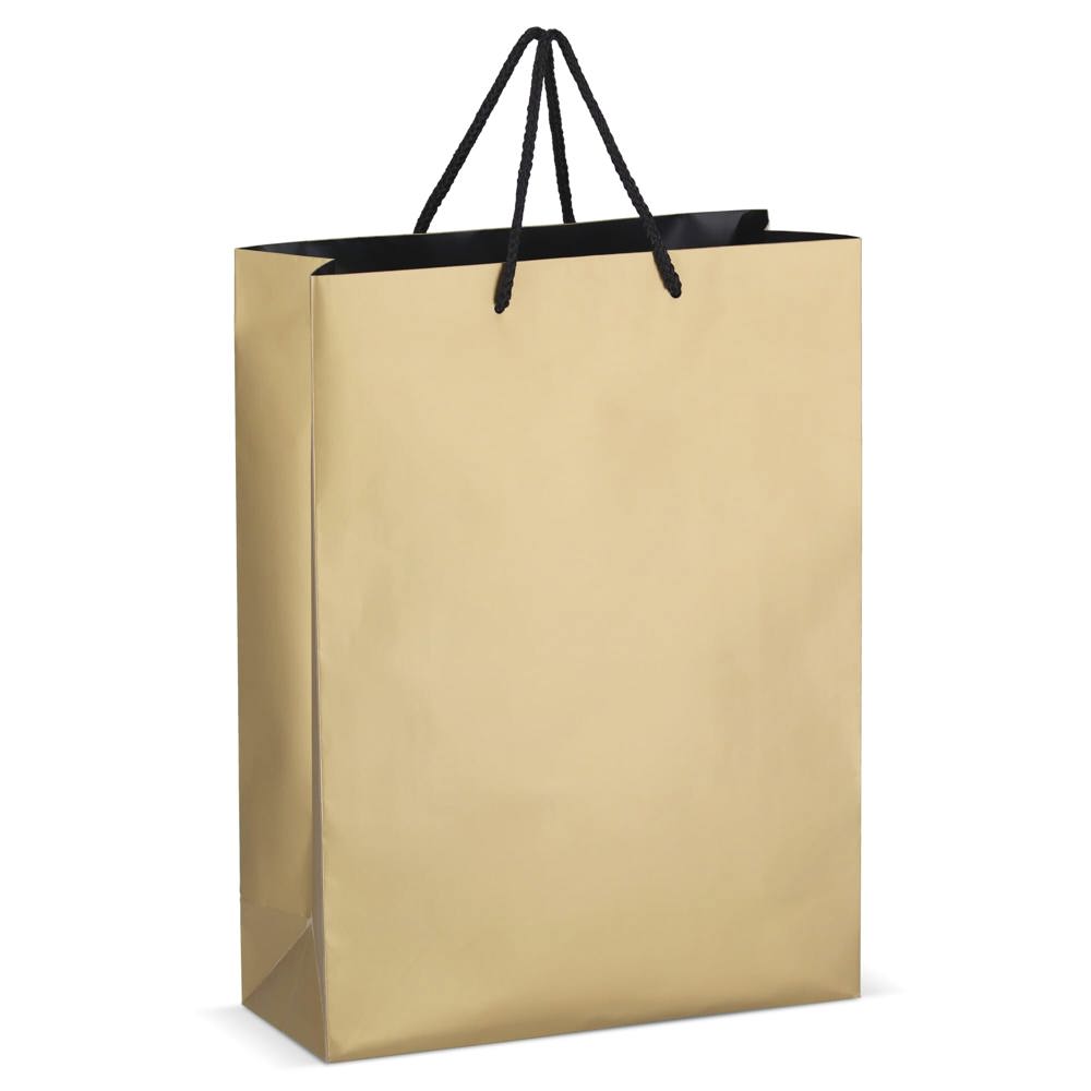 FSC Papieren cadeautas 30 x 12 x 40cm 200g/m² - voor bedrijven en relatiegeschenken - Goud