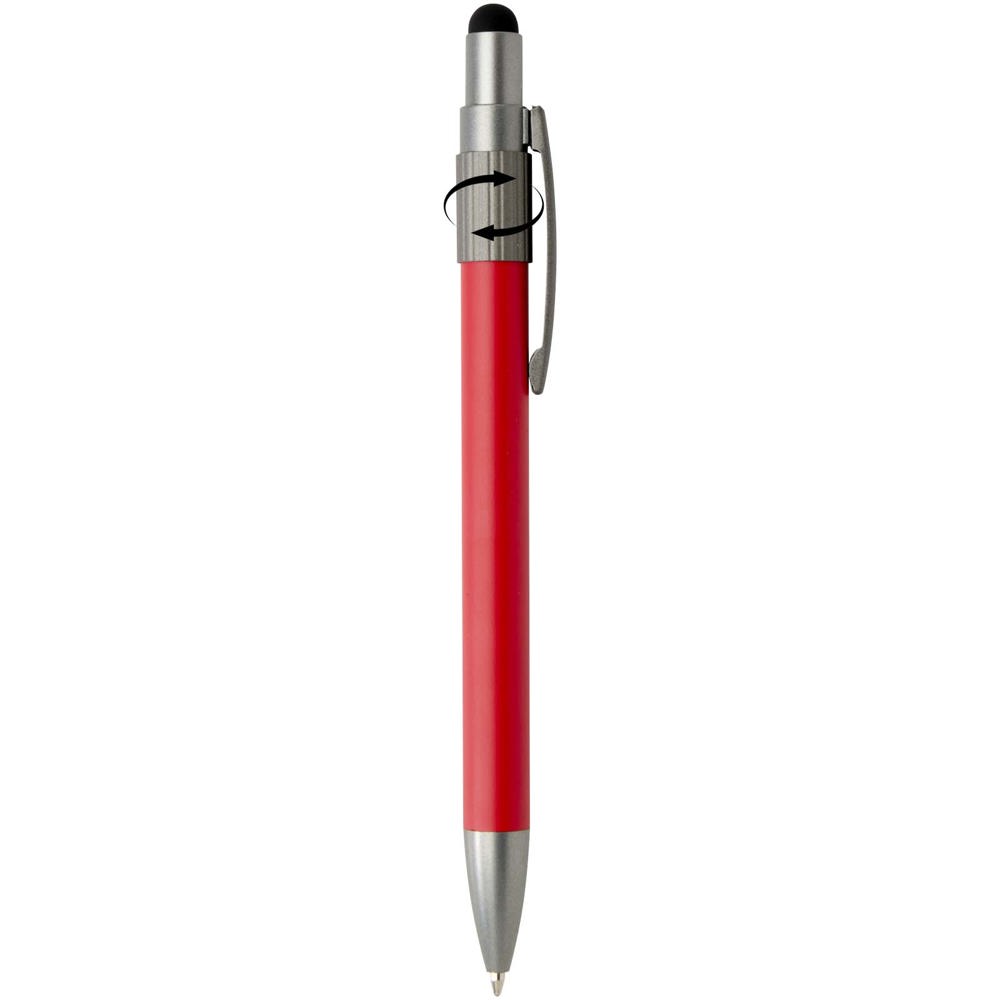 Rill RCS gerecycleerde balpen met stylus en fidget spinner (blauwe inkt)