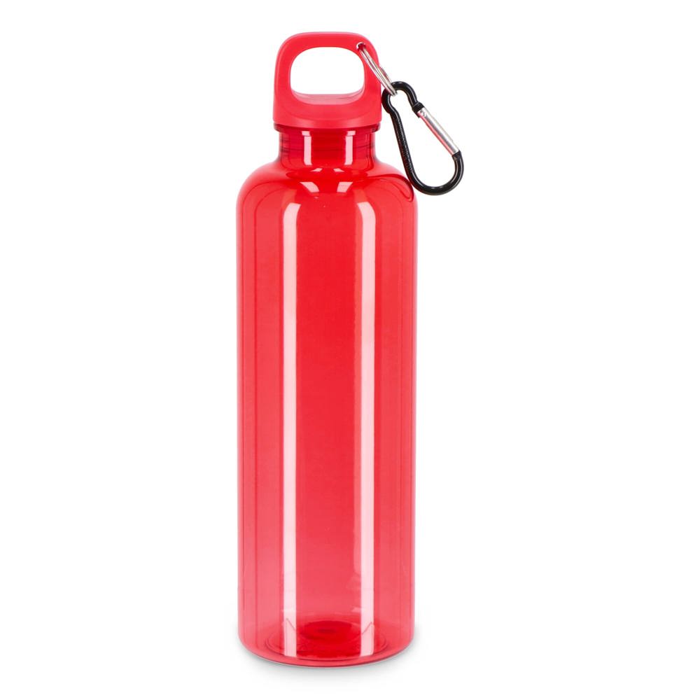 Noa waterfles R-PET 750 ml Transparant - voor bedrijven en relatiegeschenken - Transparant / Rood