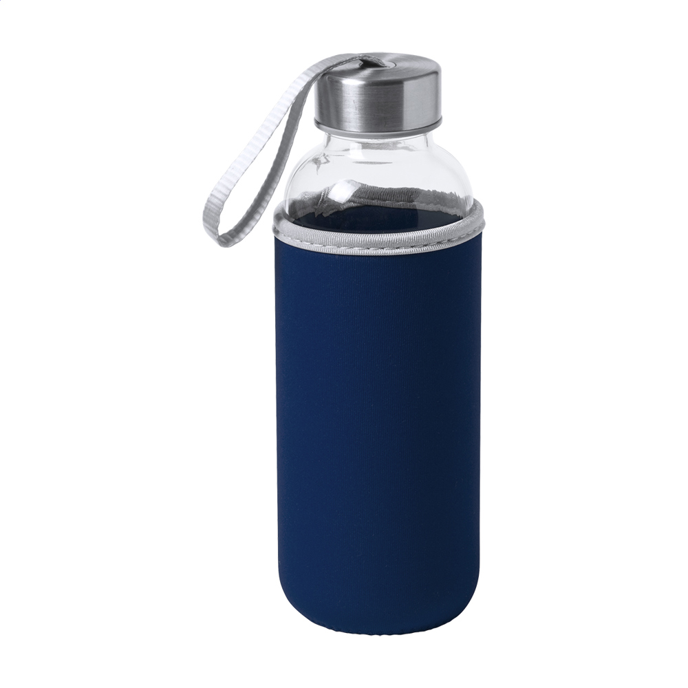 Ganga - glazen fles - met logo of onbedrukt bestellen - donker blauw