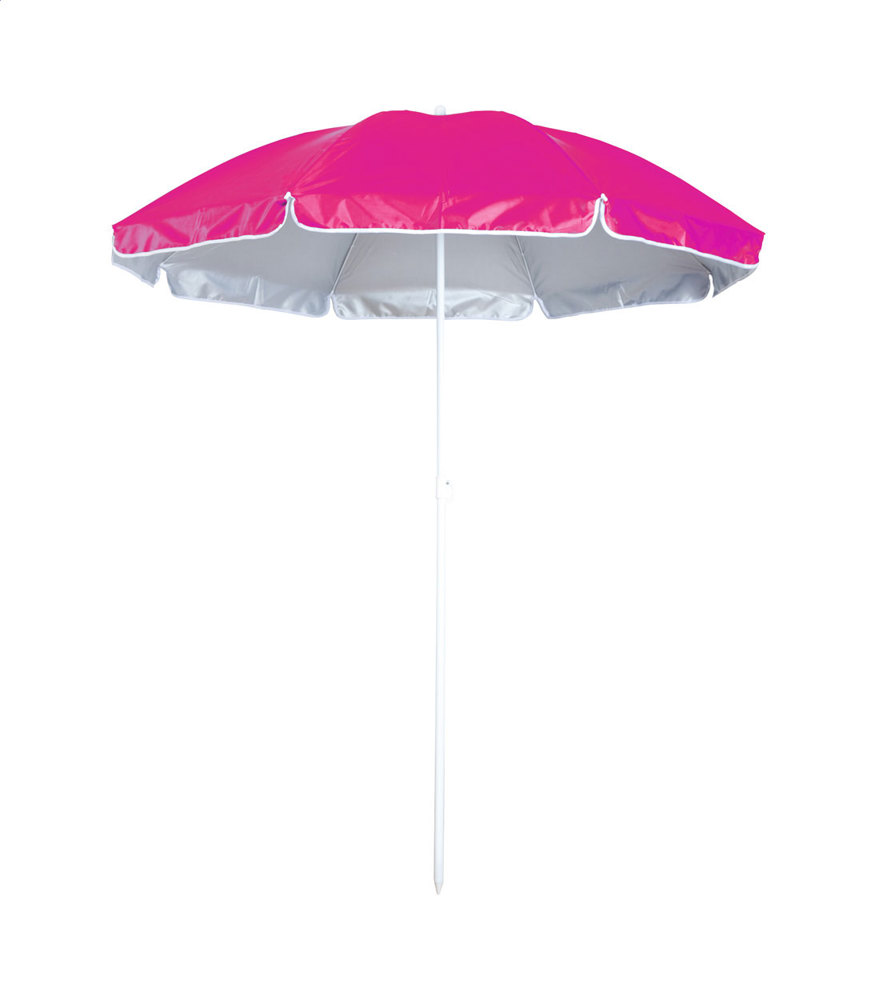 Kuramo - strand parasol - met logo of onbedrukt bestellen - fuchsia/wit