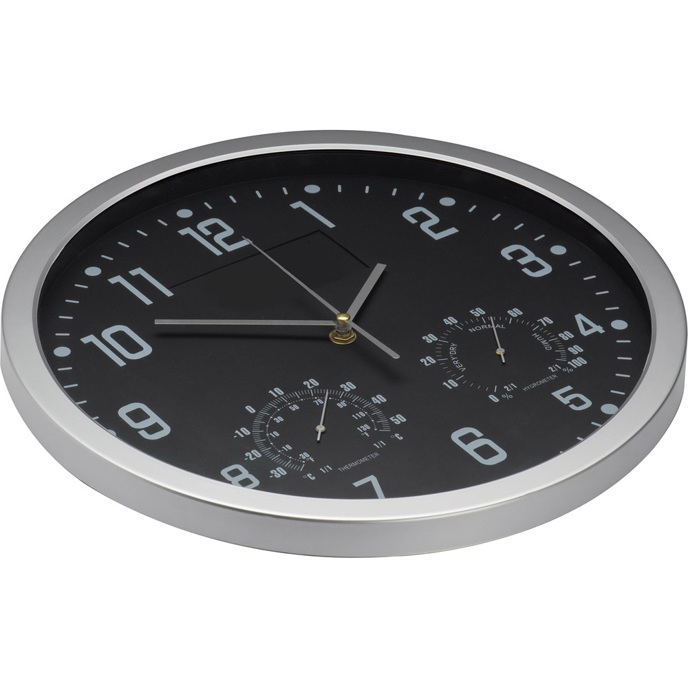 Wandklok met thermometer en hygrometer