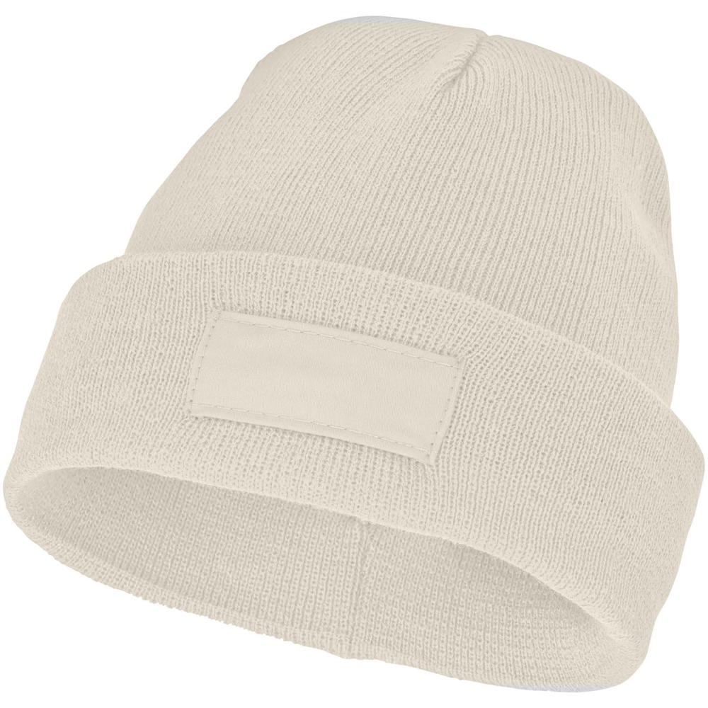 Boreas beanie met patch - met logo of onbedrukt bestellen - Zandsteen
