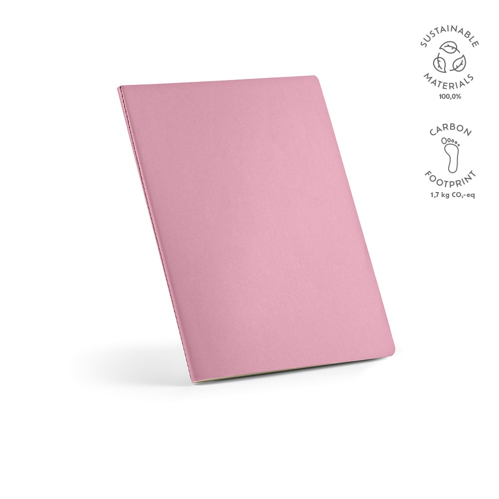 Bronte A4 notitieboek gerecycled papier 70 gsm - met logo of onbedrukt bestellen - Roze