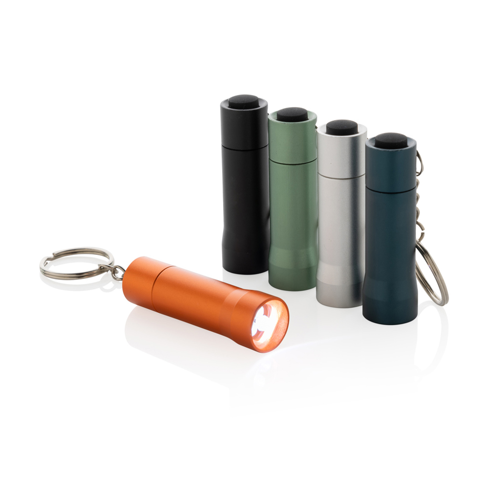 Flash RCS gerecycled aluminium sleutelhanger zaklamp - bedrukt of onbedrukt verkrijgbaar