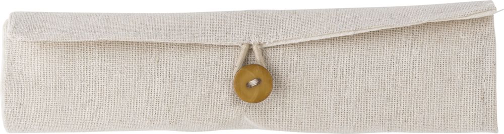 Katoenen schrijfset Shai - voor bedrijven en relatiegeschenken - khaki (écru)