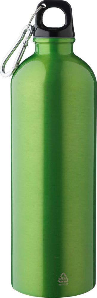 Gerecyclede roestvrijstalen enkelwandige fles (750 ml) Emeric - voor bedrijven en relatiegeschenken - Lichtgroen
