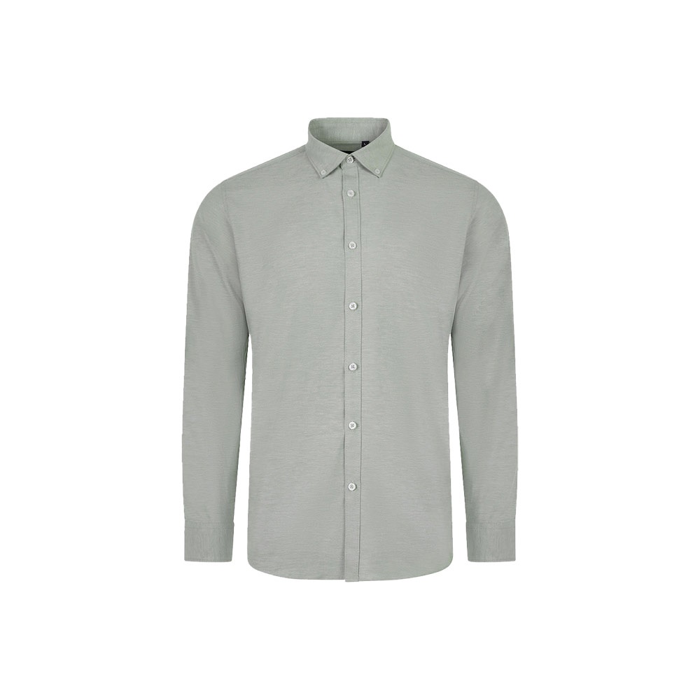 VL PRITHVI MAN. Oxford overhemd voor heren (180 g/m²) van katoen (50%), polyester (45%) en elastaan ​​(5%) - Groen