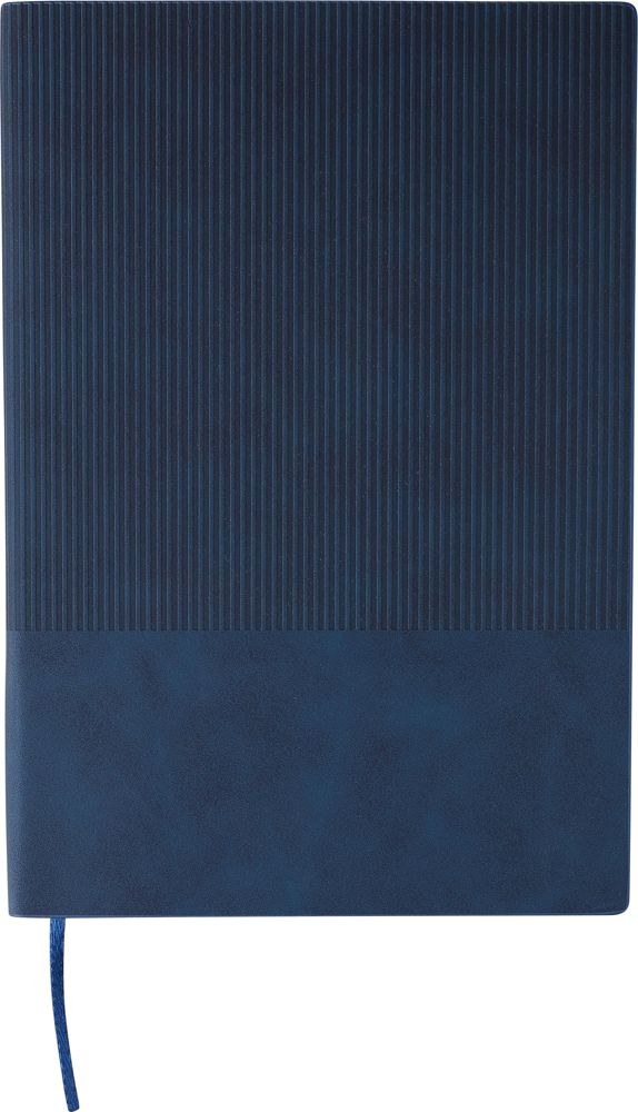 Gerecycled PU-notitieboek (A5) Elian - met logo of onbedrukt bestellen - blauw