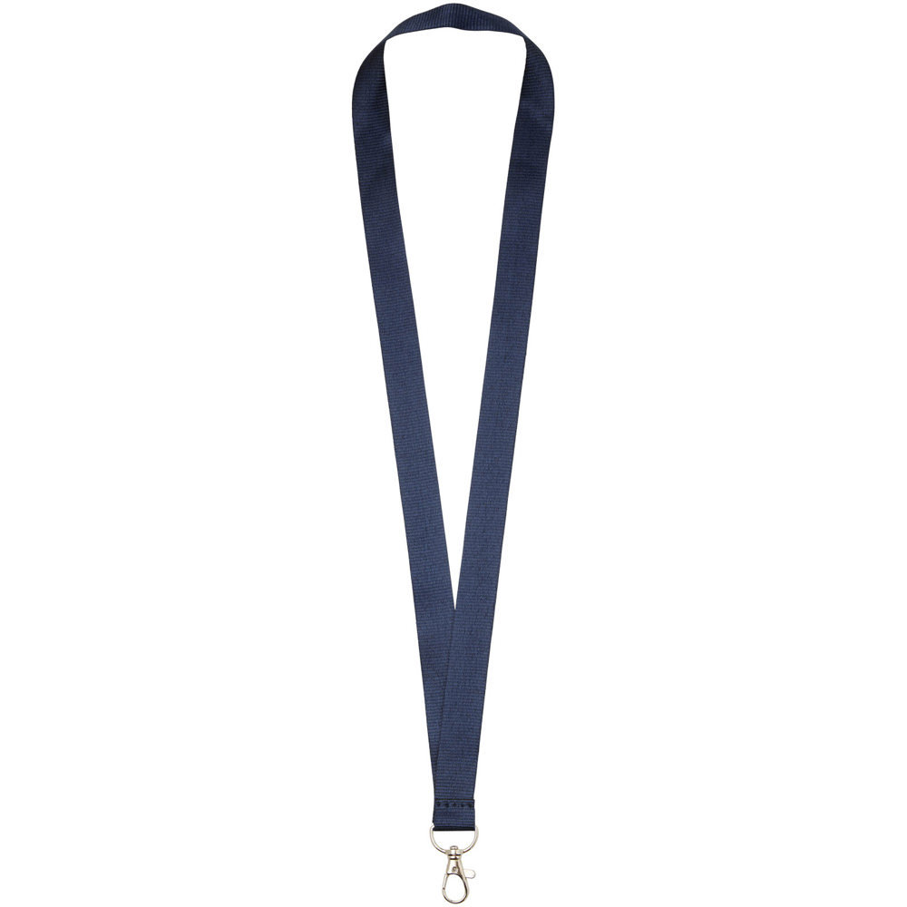 Impey lanyard met haak - bedrukt of onbedrukt verkrijgbaar - Marineblauw