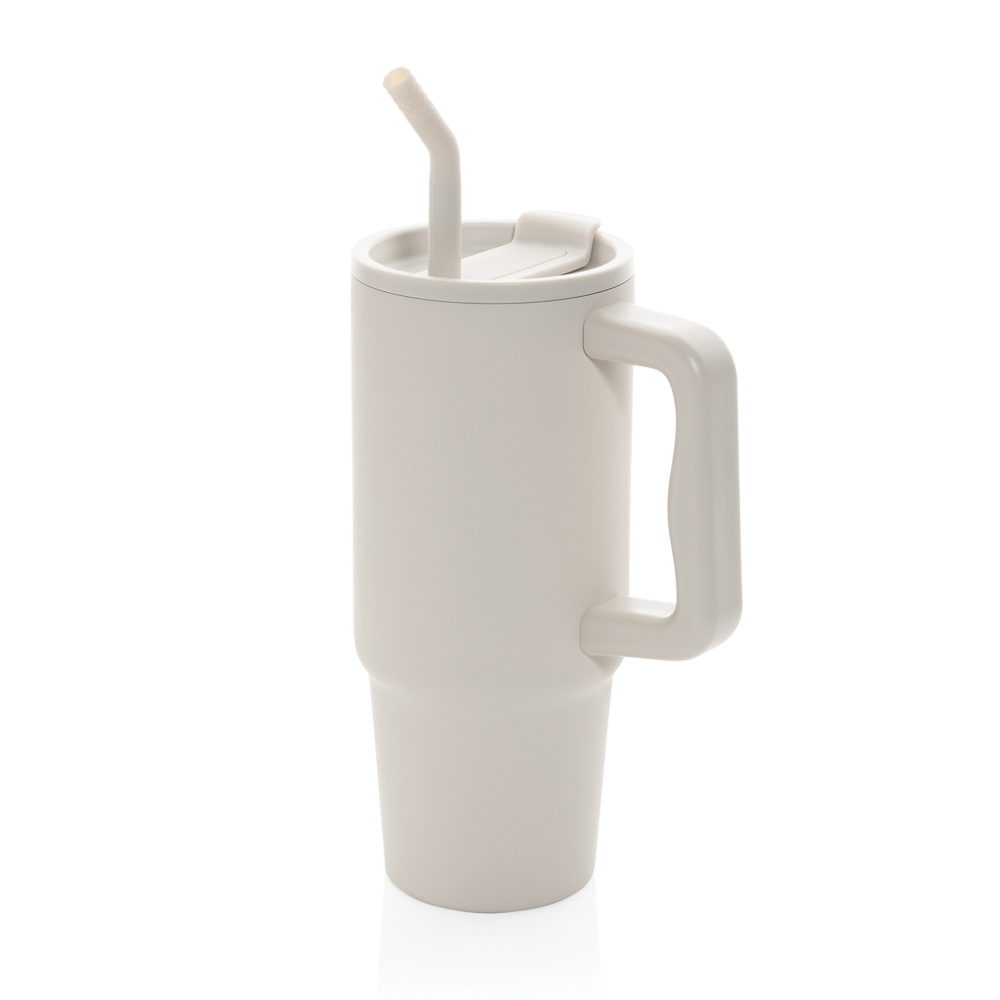 Embrace deluxe RCS recycled RVS drinkbeker 900ml - met logo of onbedrukt bestellen - beige (± PMS Beige1)