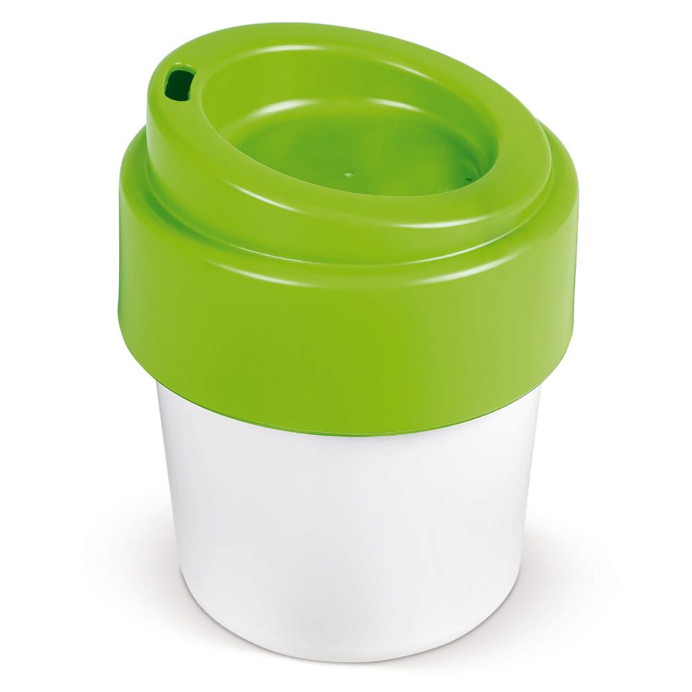 Koffiebeker Hot-but-cool met deksel 240ml - kopen of bedrukken - Wit / Lichtgroen