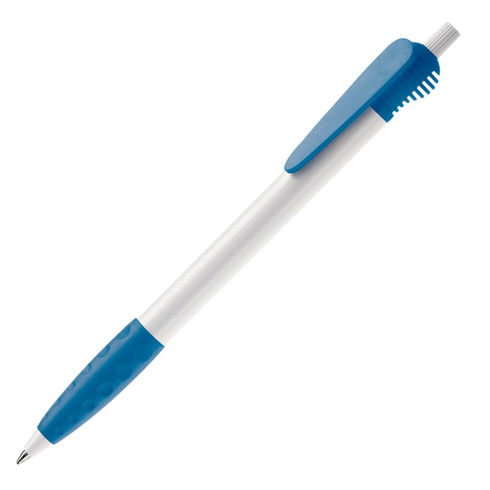 Balpen Cosmo grip hardcolour - Wit / Lichtblauw