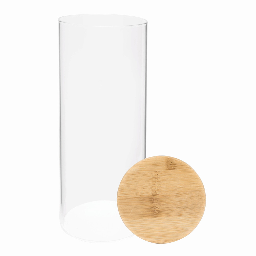 ECO STORAGE L - Glazen voorraadpot, kruiden enz., inhoud ca. 850 ml. - met logo of onbedrukt bestellen