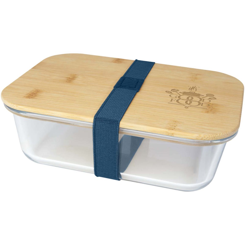 Roby 1000 ml glazen lunchbox met bamboe deksel