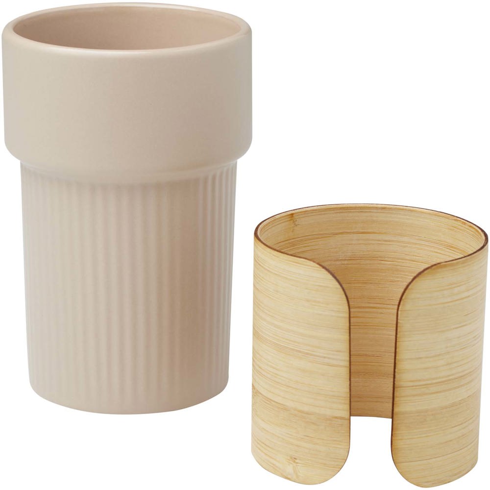Fika 340 ml beker met bamboe hoes
