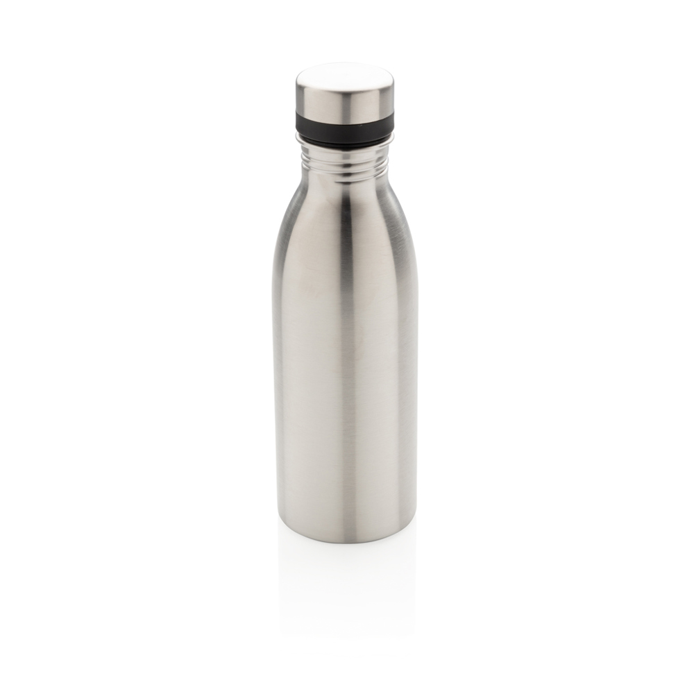 RCS gerecycled roestvrijstalen luxe waterfles - bedrukt of onbedrukt verkrijgbaar - zilver (± PMS 428)