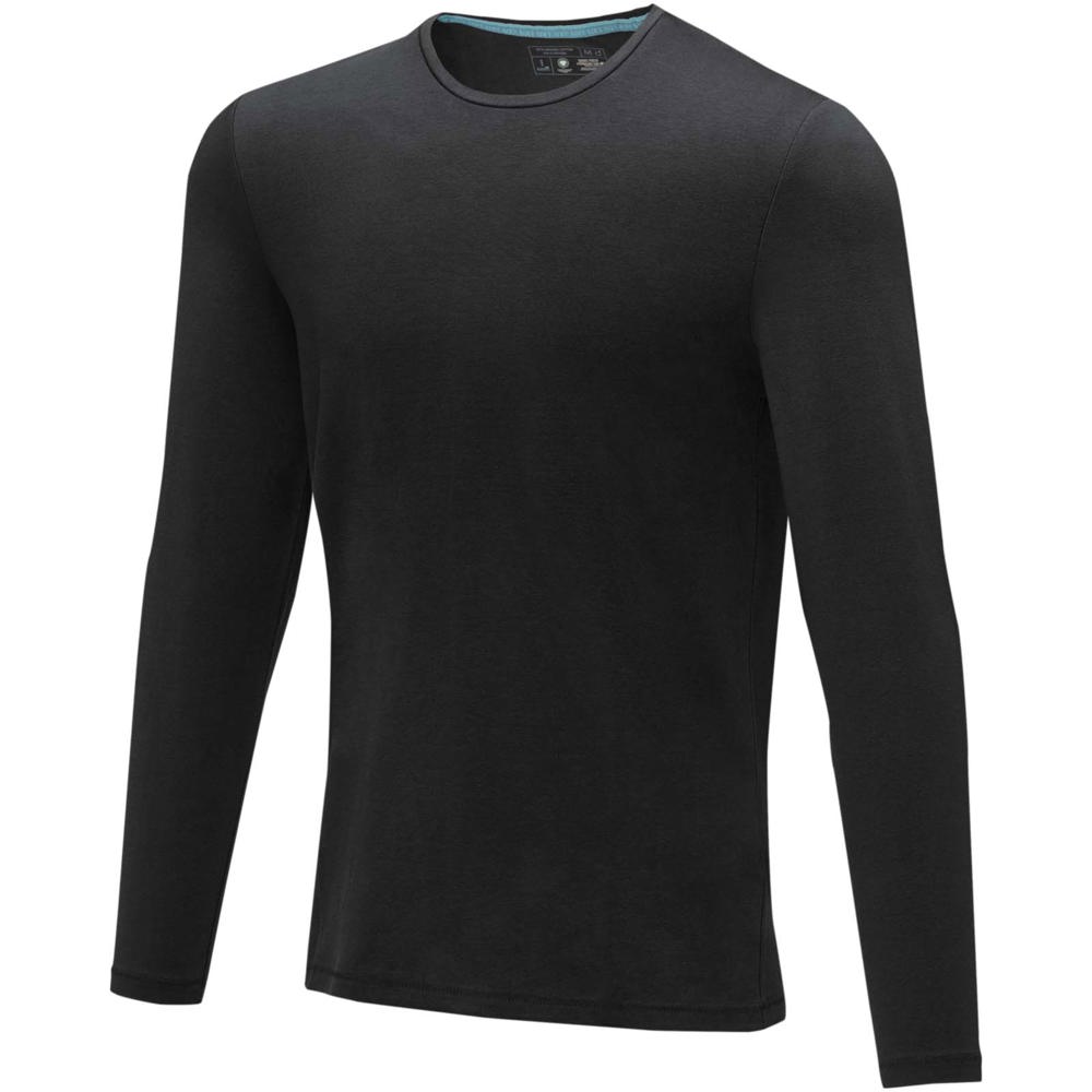 Ponoka biologisch heren t-shirt met lange mouwen - kopen of bedrukken - zwart