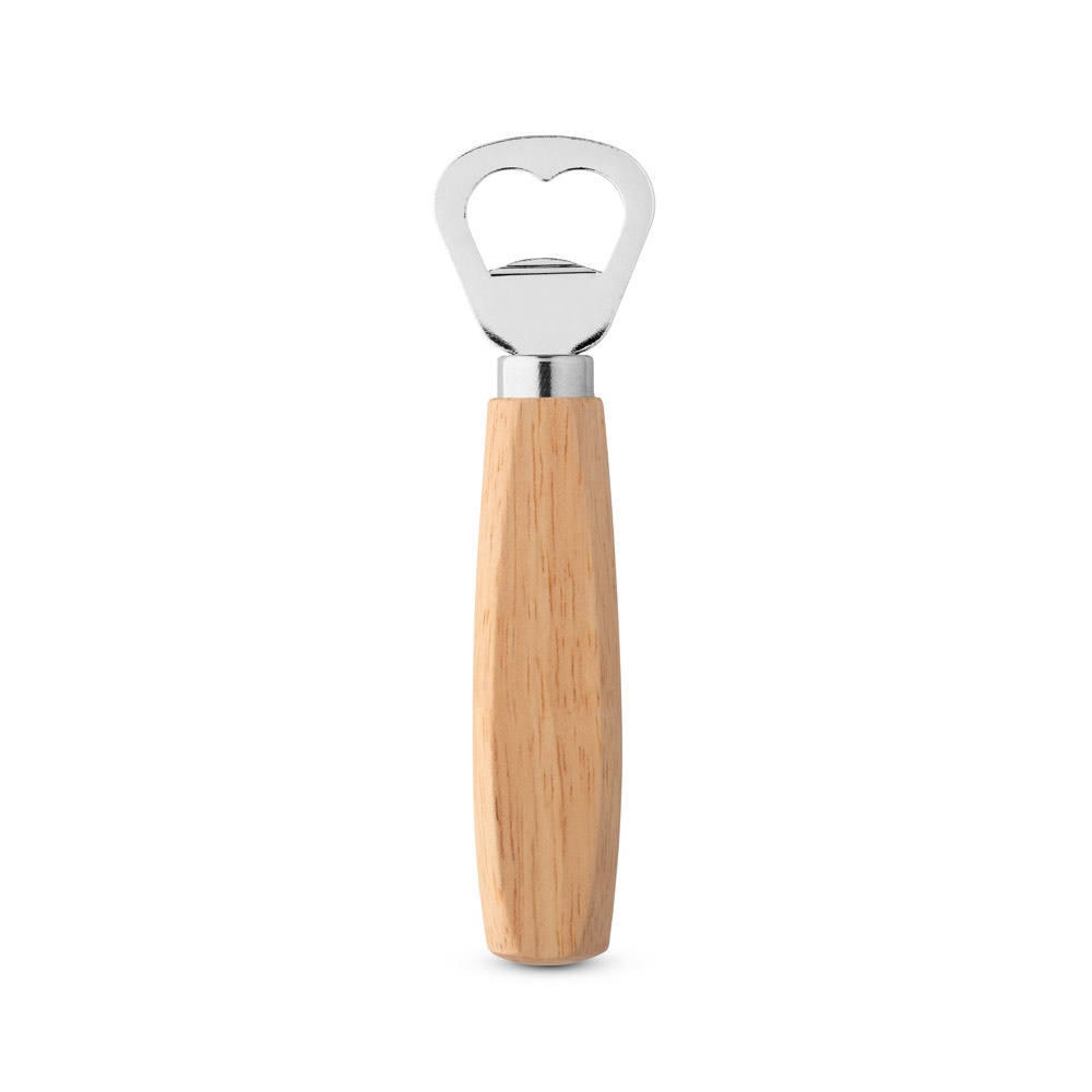 HOLZ. Flessenopener van metaal en hout