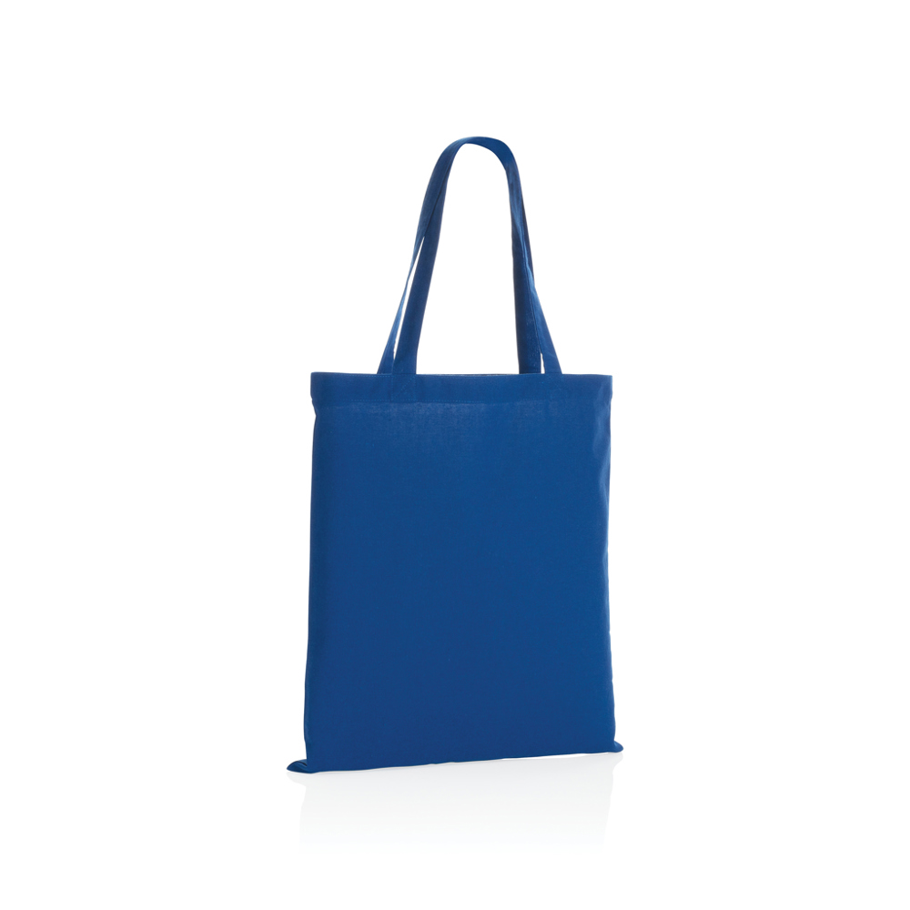 Impact AWARE™ gerecycled katoenen draagtas 145gsm - bedrukt of onbedrukt verkrijgbaar - blauw (± PMS 2154C)