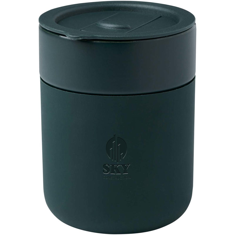 Java 330 ml beker van keramiek met siliconen wikkel en plastic deksel