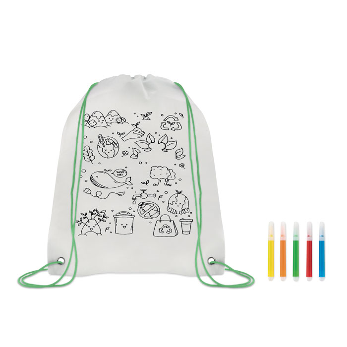 CARRYDRAW - Non-woven trekkoord rugzak - met logo of onbedrukt bestellen - Limoen