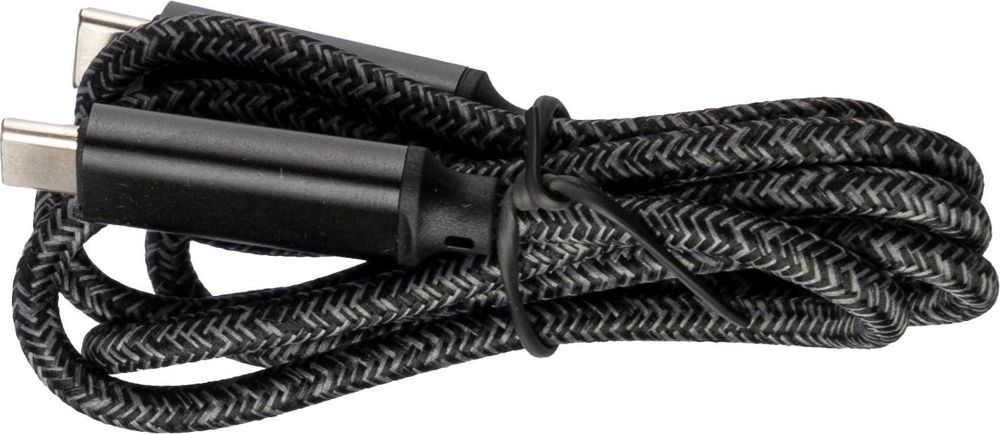 Nylon oplaadkabel Claudia - voor bedrijven en relatiegeschenken - Zwart