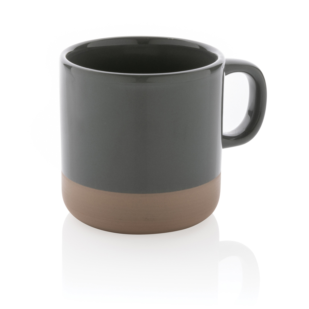 Geglazuurde keramische mok 360 ml - voor bedrijven en relatiegeschenken - grijs (± PMS 424C)