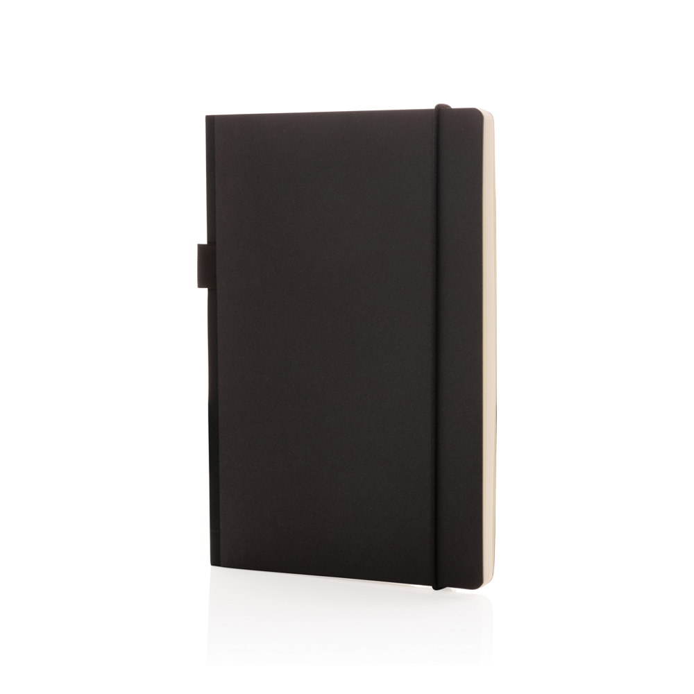 A5 deluxe kraft hardcover notitieboek - met logo of onbedrukt bestellen - zwart (± PMS Black)