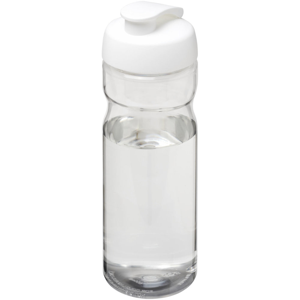 H2O Active® Base 650 ml sportfles met flipcapdeksel - voor bedrijven en relatiegeschenken - Transparent, Wit