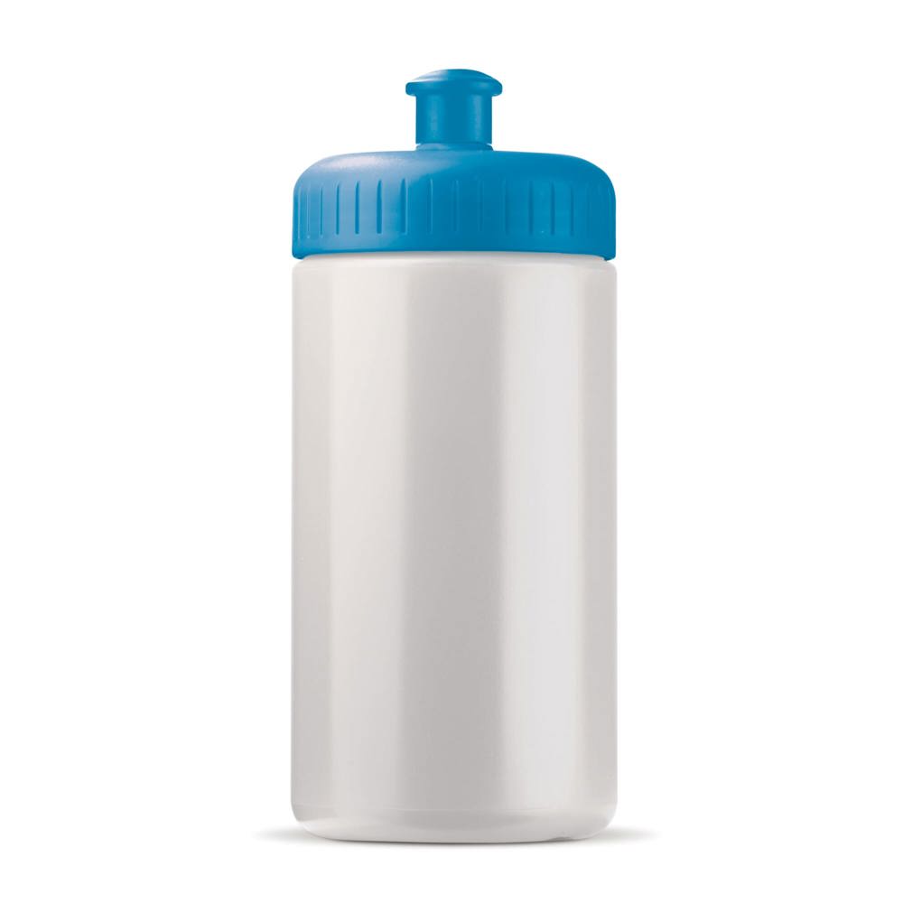 Sportbidon classic 500ml - bedrukt of onbedrukt verkrijgbaar - Wit / Lichtblauw