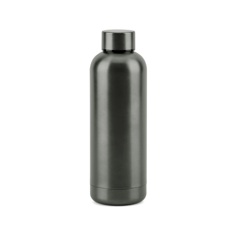 ODIN METTALIC. Fles van 90% gerecycled roestvrijstaal 550 mL - met logo of onbedrukt bestellen - gun metal