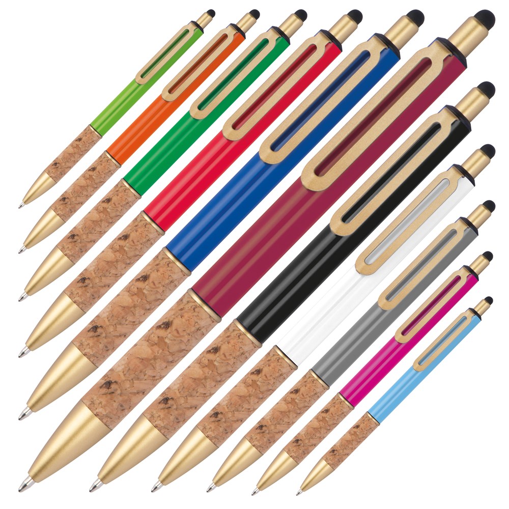 Pen met grip van kurk - bedrukt of onbedrukt verkrijgbaar